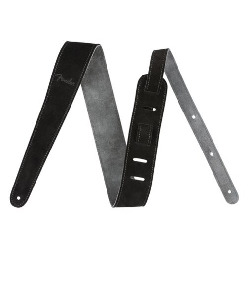 2" Suede Strap Black/Gray Reversible ギターストラップ