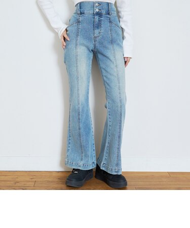 【ストレッチ】スタイルアップフレアデニムパンツ