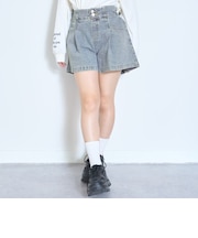 美脚見えタックフレアキュロット