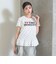 【7days】【GOODPRICE】ドット裾フリルTシャツ