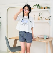 エンボスロゴデニムショートパンツ