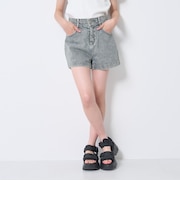 エンボスロゴデニムショートパンツ