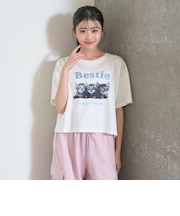 【綿100%】キャットモチーフフォト半T