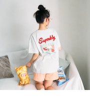 【再入荷♪】【綿100%】フードモチーフサガラルーズ半T