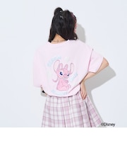 【Disney】【スティッチ】/【LTXC/快適マルチ機能/接触冷感・吸水速乾・UV・遮熱】バックプリントルーズ半袖Tシャツ