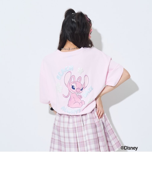 【Disney】【スティッチ】/【LTXC/快適マルチ機能/接触冷感・吸水速乾・UV・遮熱】バックプリントルーズ半袖Tシャツ