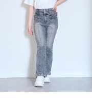 【ME DENIM/ストレッチ】スタイルアップフレアデニムパンツ