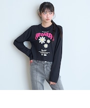 【7days/綿100％/GOODPRICE】フラワーロゴ長袖Tシャツ