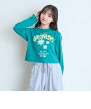 【7days/綿100％/GOODPRICE】フラワーロゴ長袖Tシャツ