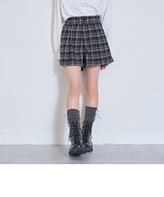 【起毛】美脚見えタックフレアキュロット