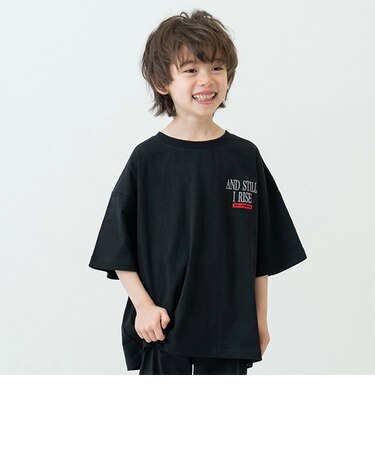 【綿100%】【親子リンク】KIDSロゴ刺しゅうビッグ半袖Tシャツ