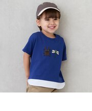 ブロックプリント半袖Tシャツ