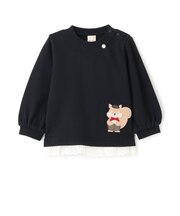 アニマルモチーフアップリケトレーナー