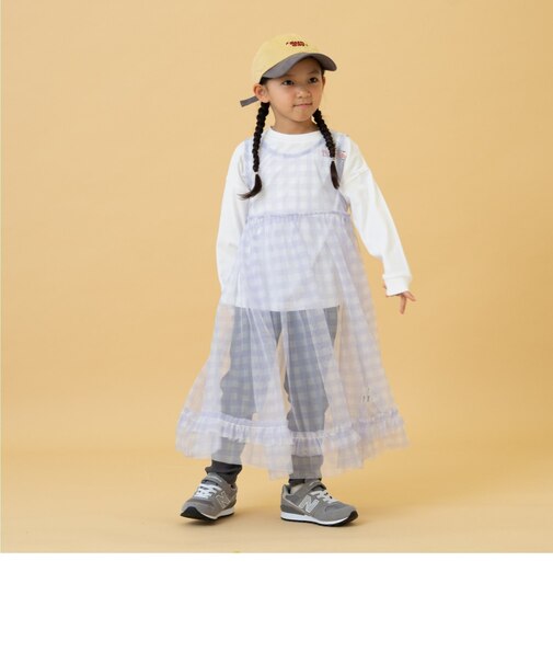 シフォンチェックワンピース