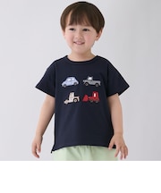【リンク】ヨット/車アップリケ半袖Tシャツ