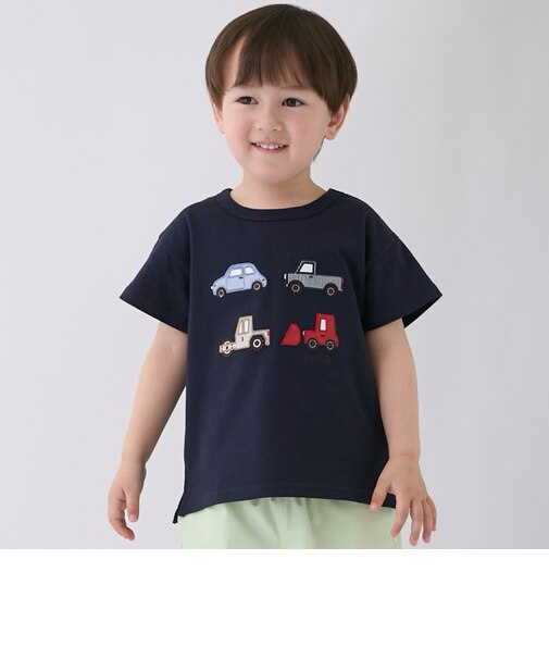 【リンク】ヨット/車アップリケ半袖Tシャツ