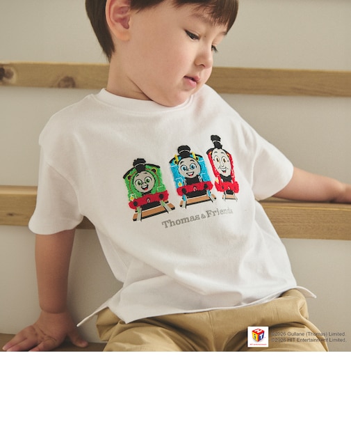 【きかんしゃトーマス】刺しゅう半袖Tシャツ