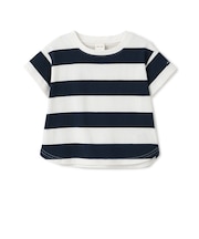 【WEB限定カラーあり/食品防汚】ボーダー半袖Tシャツ
