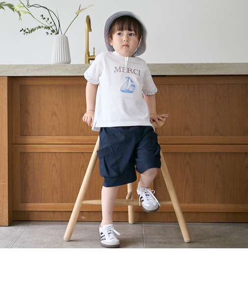 のびのびツイルポケットショートパンツ