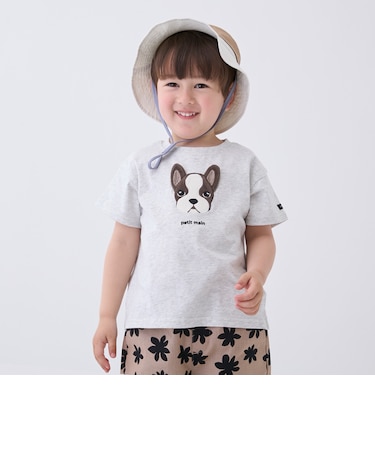 【接触冷感】DOGアップリケ半袖Tシャツ