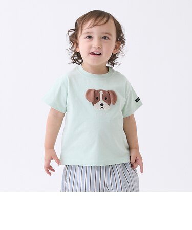 【接触冷感】DOGアップリケ半袖Tシャツ