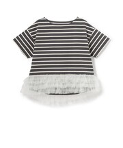 ボーダーペプラム半袖Tシャツ