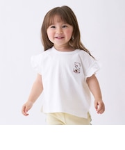 【プティプラ】アルファベット袖フリルTシャツ