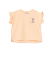 【プティプラ】アルファベット袖フリルTシャツ