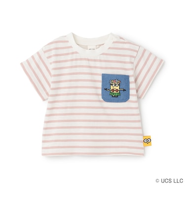 【WEB別注】【ミニオン】夏あそびスラブボーダー半袖Tシャツ