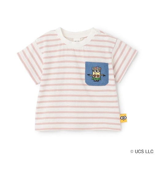 【WEB別注】【ミニオン】夏あそびスラブボーダー半袖Tシャツ