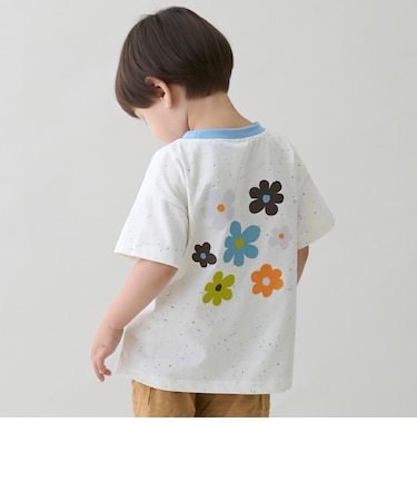 【接触冷感】ネップグラフィック半袖Tシャツ