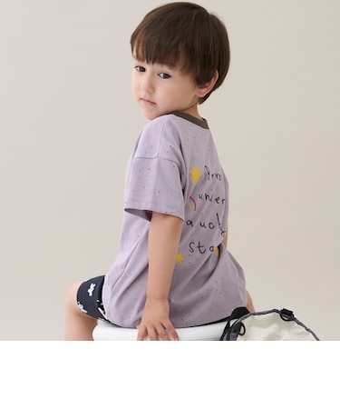 【接触冷感】ネップグラフィック半袖Tシャツ
