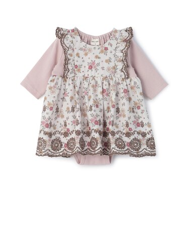 【7分袖】肩フリルOPロンパース