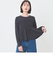 【親子リンク】シャーリングペプラムTシャツ