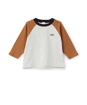 【防汚加工】配色ラグラン長袖Tシャツ
