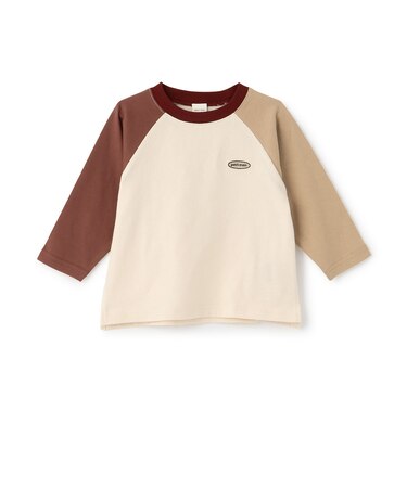 【防汚加工】配色ラグラン長袖Tシャツ