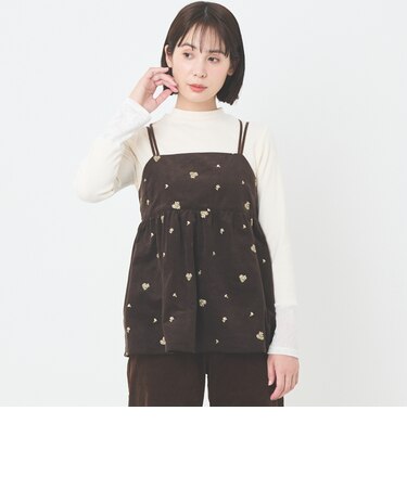 【親子リンク】刺しゅうキャミチュニックインナーセット