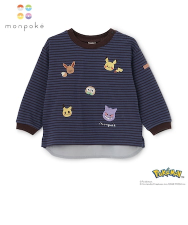 【モンポケ】刺しゅう長袖Tシャツ