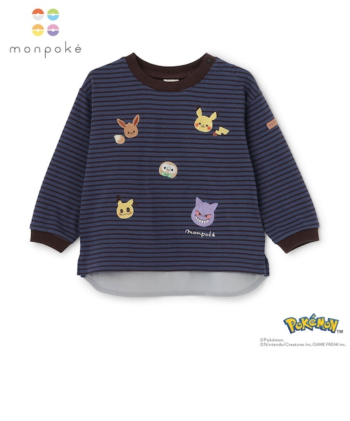 【モンポケ】刺しゅう長袖Tシャツ
