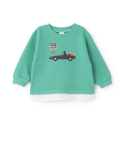 ドライブアップリケWフェイス長袖Tシャツ