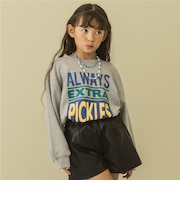 【毛玉ガード】【365D.】フロッキーロゴプリントワイドトレーナー