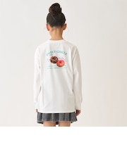 【綿100%】【防汚】ドーナツフォトプリント長袖Tシャツ