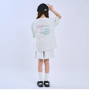 【綿100】スプレーバックプリント半袖Tシャツセットアップ