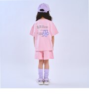 【綿100】スプレーバックプリント半袖Tシャツセットアップ