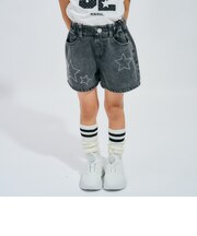 ラインストーンデニムショートパンツ