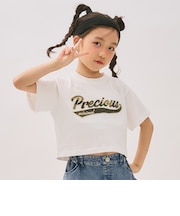 【綿100%】ロゴアソートクロップド半袖Tシャツ