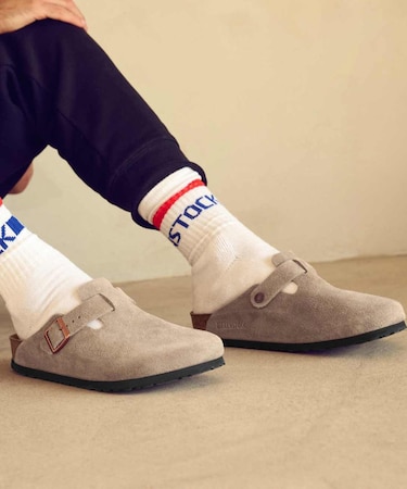 BIRKENSTOCK/メンズ 60461 Boston LEVE TAUPE  ボストン レギュラー幅 スエード サンダル シューズ ビルケンシュトック ムラサキスポーツ