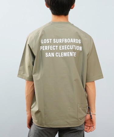 【限定】lost/水着 L25S-4309 水陸両用 ラッシュガード 半袖Tシャツ UVケア ロスト メンズ ムラサキスポーツ限定