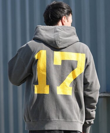 【限定】DEARLAUREL/DL25F-JM1201 ジップアップ パーカー バックプリント 古着風 ヴィンテージ加工 ディアローレル メンズ ムラサキスポーツ限定