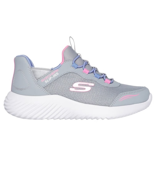 SKECHERS/17.0~23.0cm BOUNDER-SIMPLE CUTE 303585L-GRY 「スリップイン」仕様 子供 靴 スケッチャーズ キッズ シューズ スニーカー ムラサキスポーツ